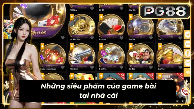 Những siêu phẩm của game bài PG88 đang có