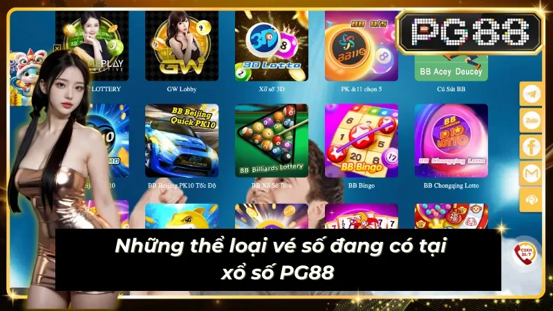 Những thể loại vé số của xổ số PG88